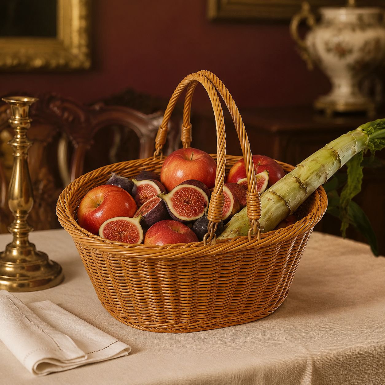Panier tressé à la main pour courses et légumes