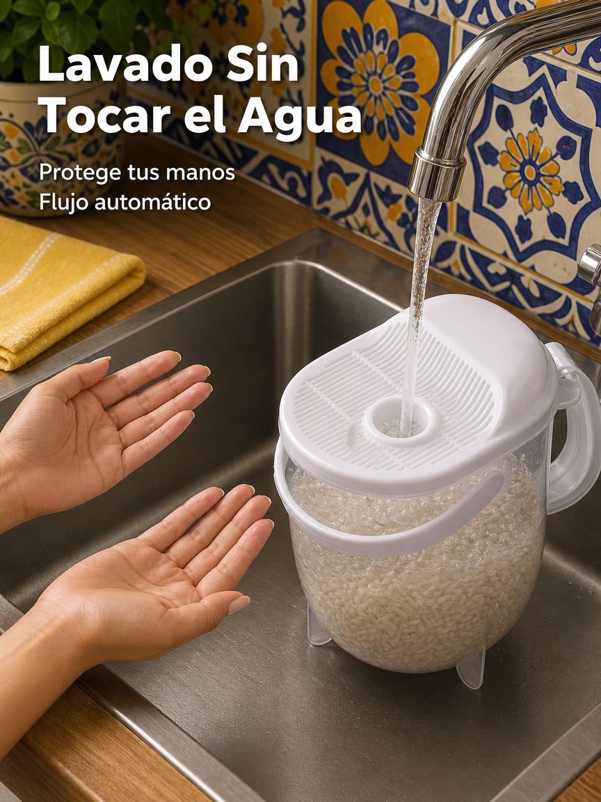Lavadora de arroz inteligente con función de drenaje y enjuague