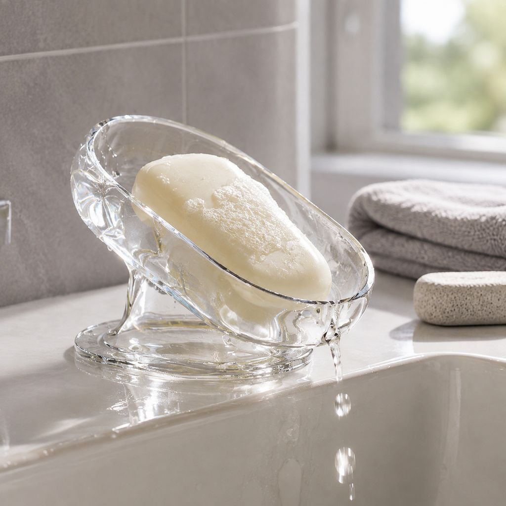 Jabonera grande y elegante para baño doméstico