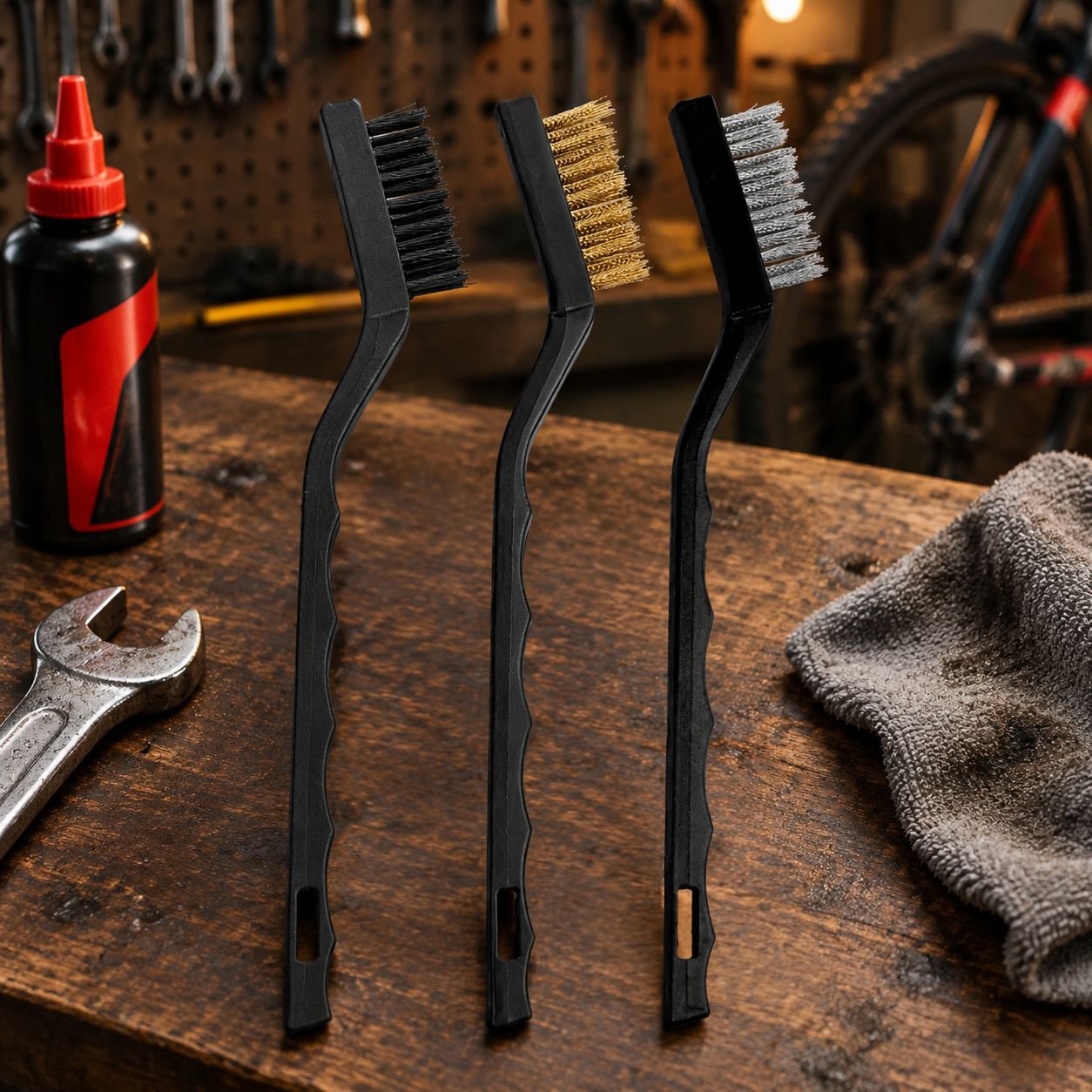 Lebycle Bicycle Chain Cleaner and Freewheel Brush Set for MTB & Road Bikes