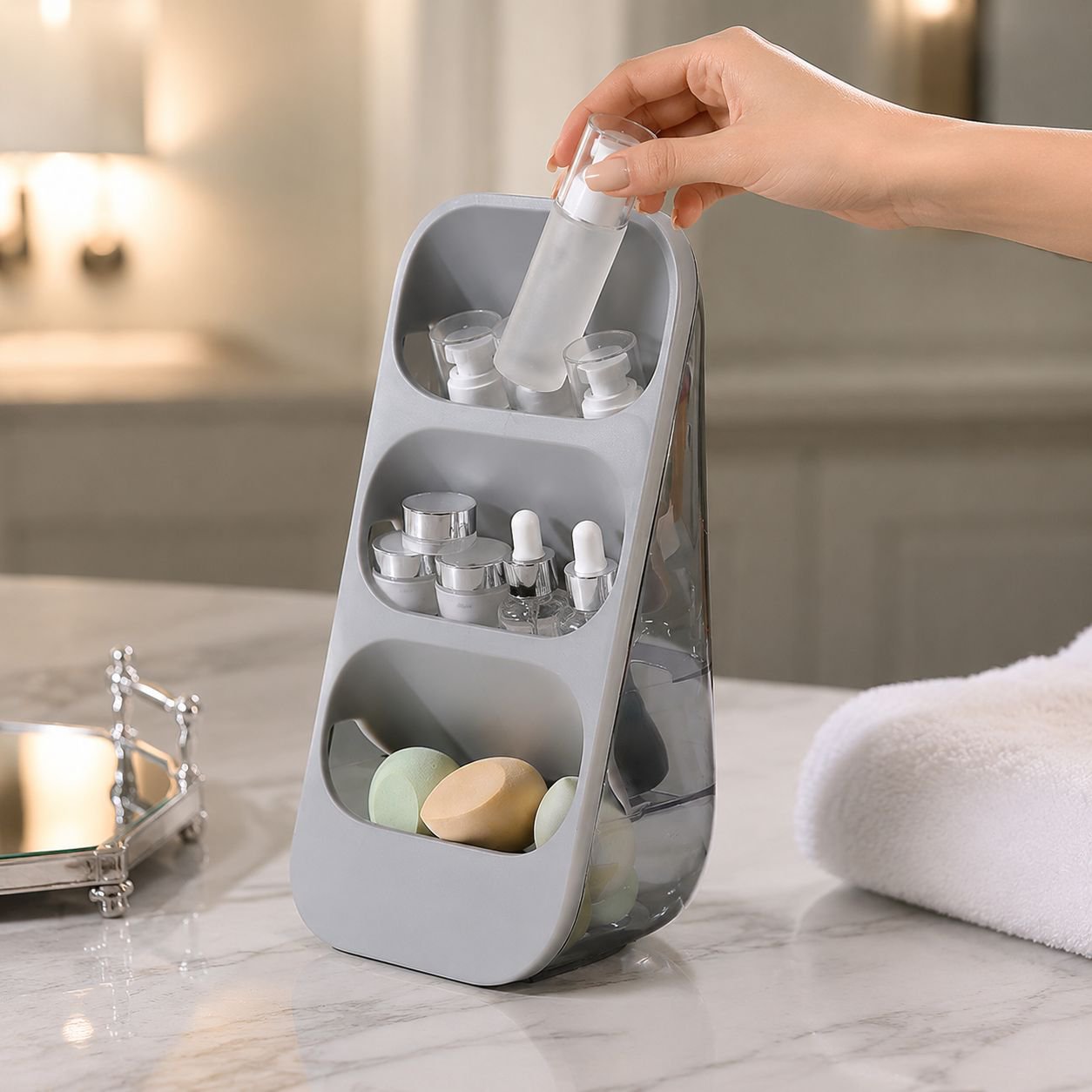 Elegant desk organizer for stationery and accessories
