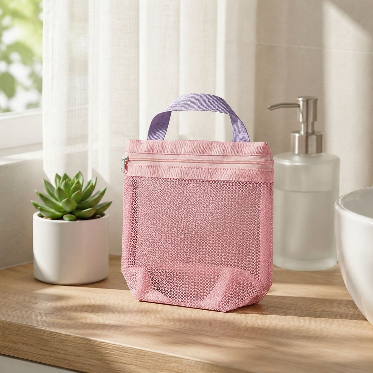 Portable Waterproof Mesh Toiletry Bag
