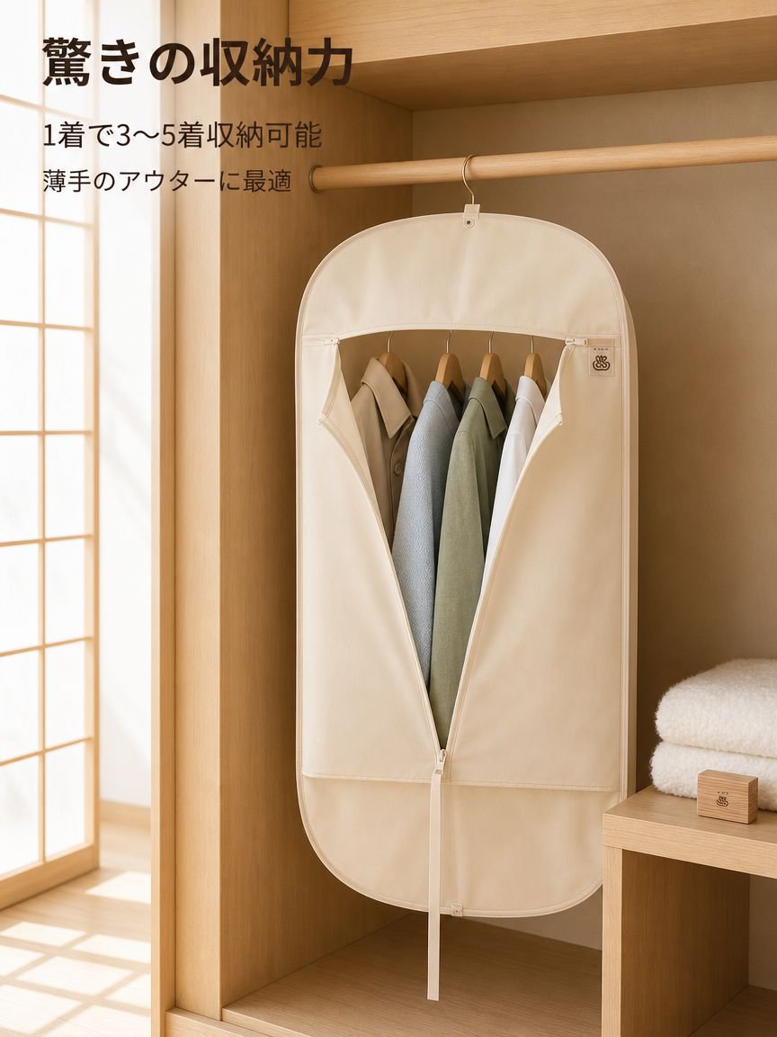 衣類収納用圧縮ダストカバー