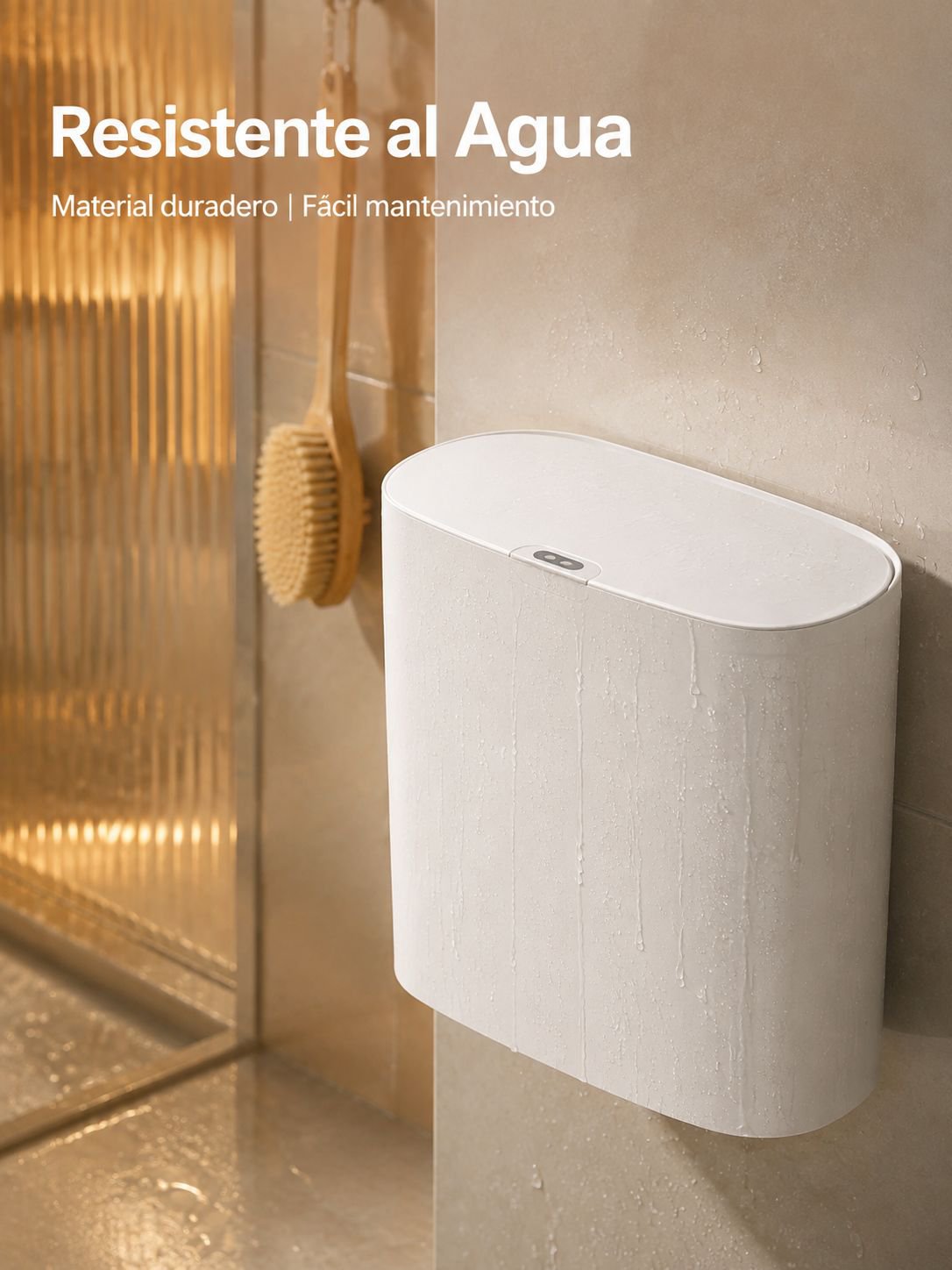Cubo de basura inteligente para baño, apertura por sensor, diseño colgante para espacios reducidos