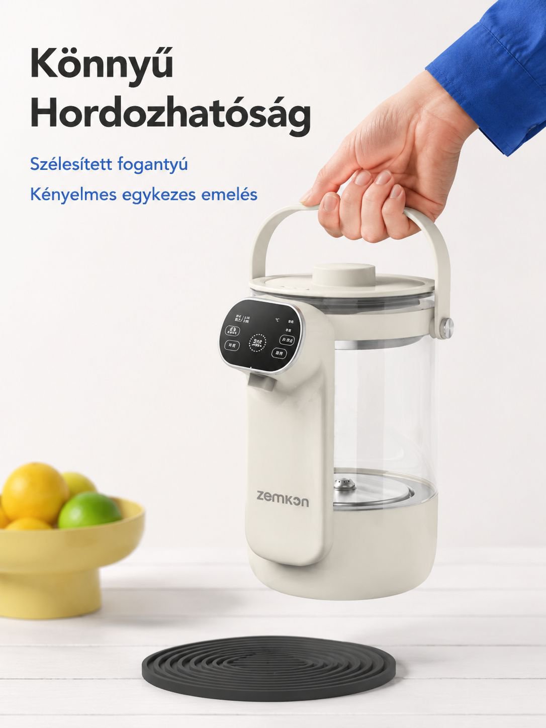 Egyszerű kezelhetőségű ivóvízforraló otthoni használatra