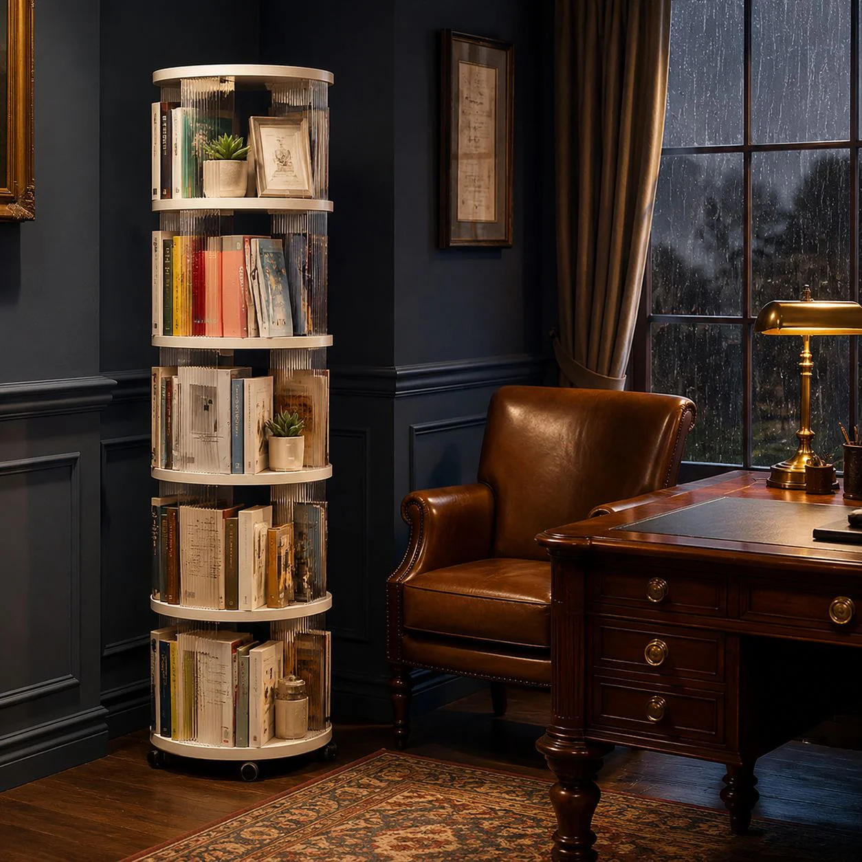 Rotating Multi-layer Bookshelf