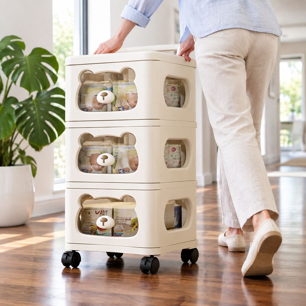 Mehrschichtiges Lagerregal Multifunktions-Haushaltslagerschrank Wohnzimmer Kinderspielzeugschrank Ba