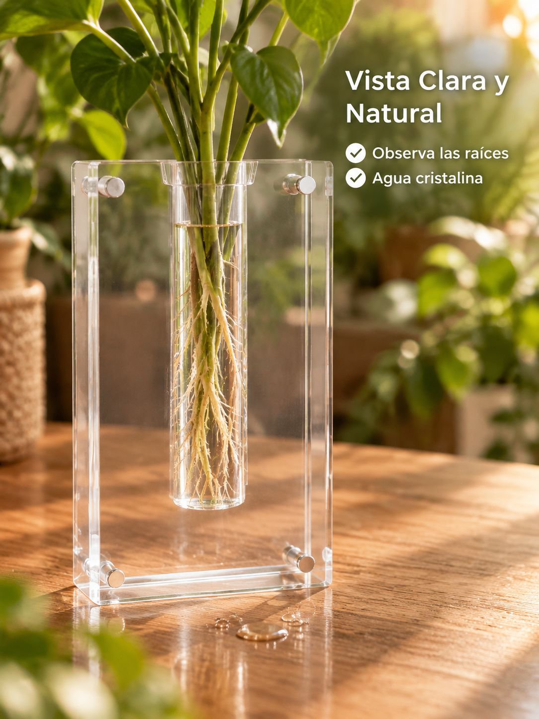 Jarrón creativo de acrílico para el hogar, hidroponía y arreglos florales
