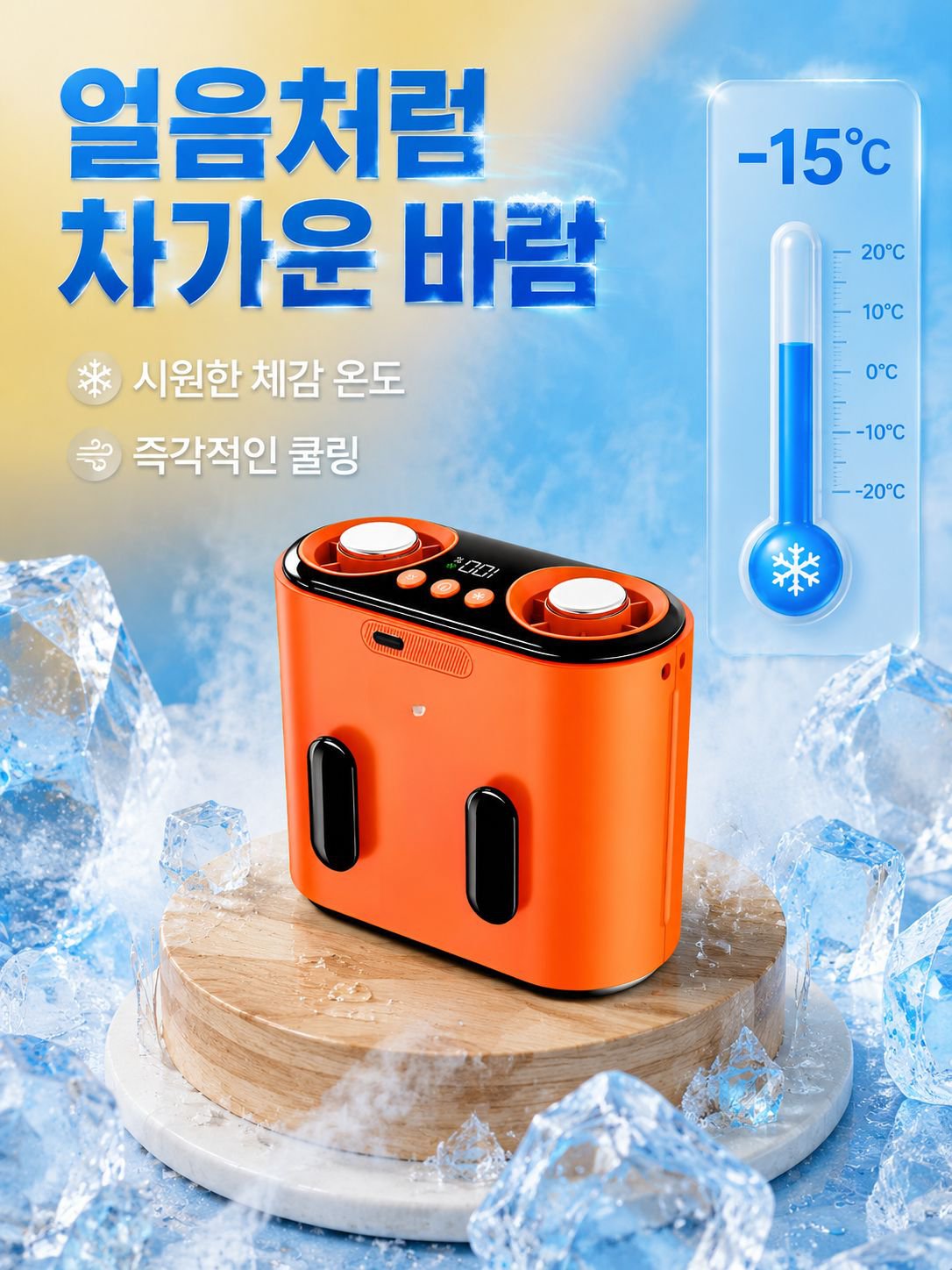 더블 바람구멍이 있는 미니 팬 근접 사진
