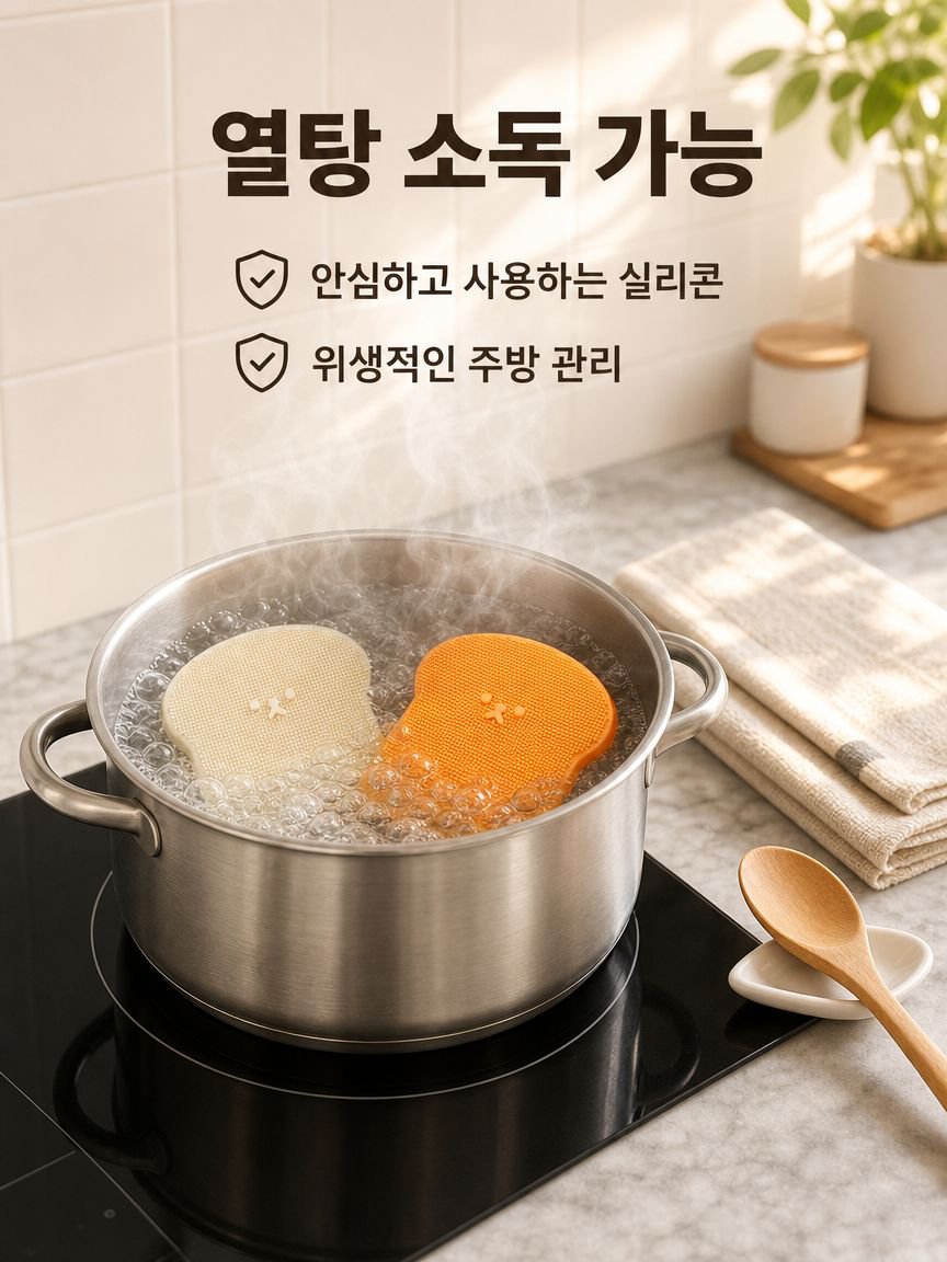 청과물 세척 식기 실리콘 브러시
