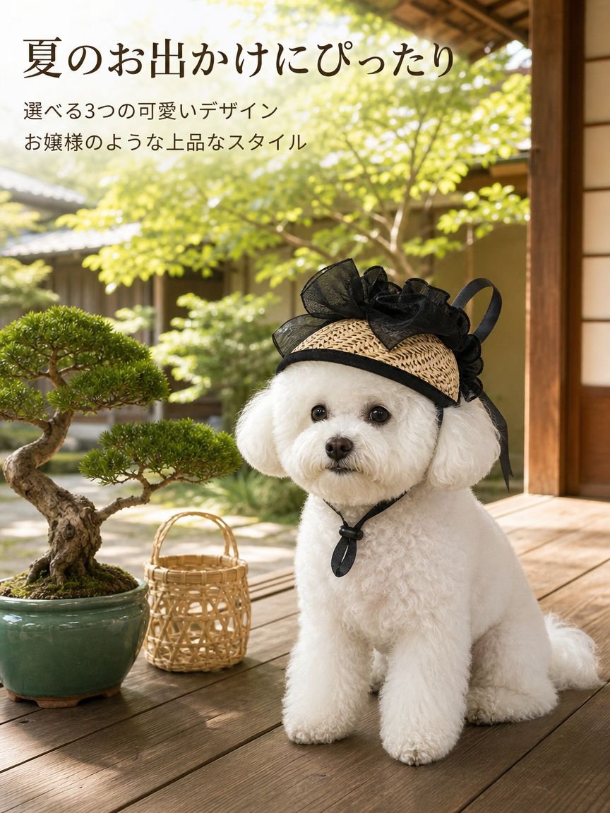 犬や猫に適した麦わら編みの豚鼻帽子
