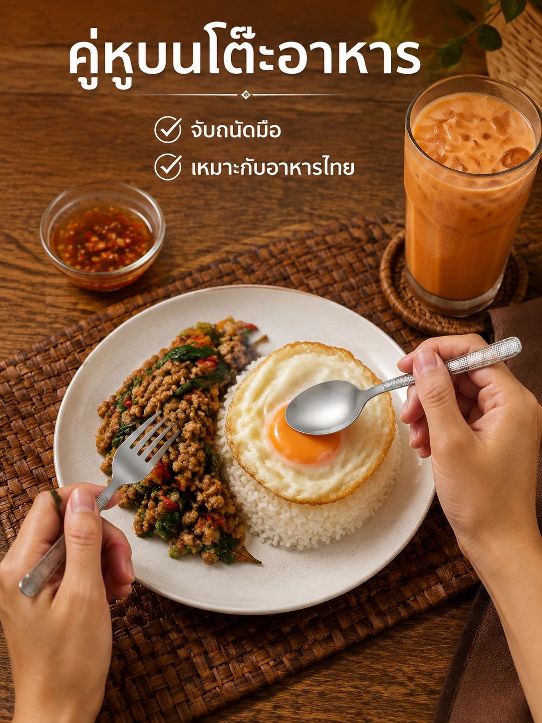 ช้อนกินข้าวสแตนเลสขัดเงา