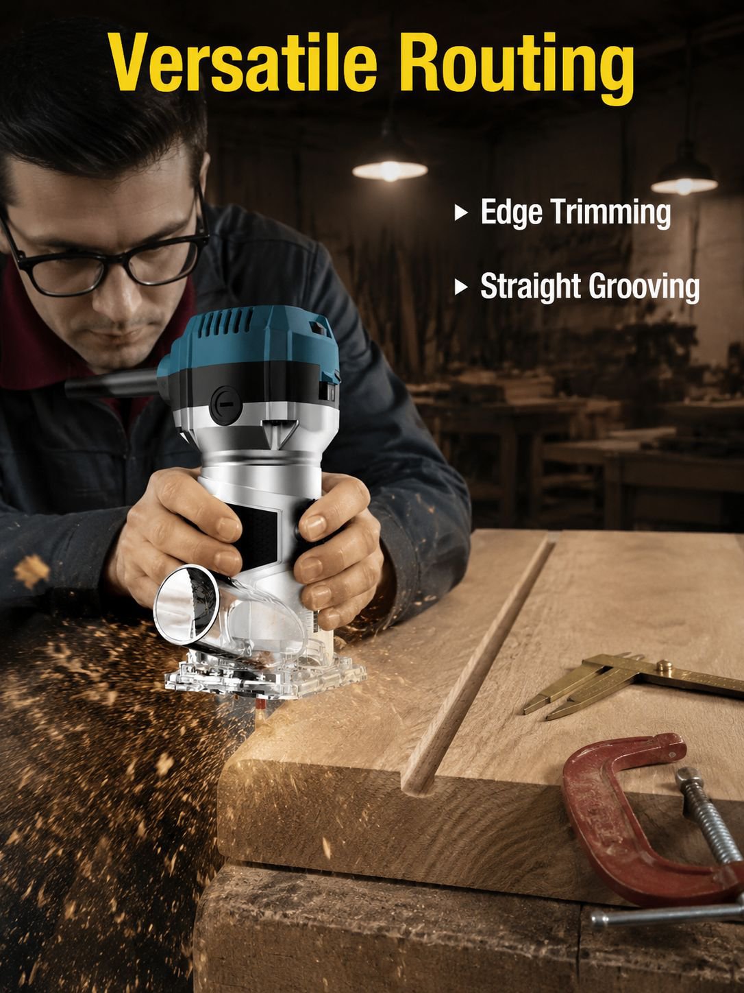 Multifunction 6-speed Woodworking Trimming Machine