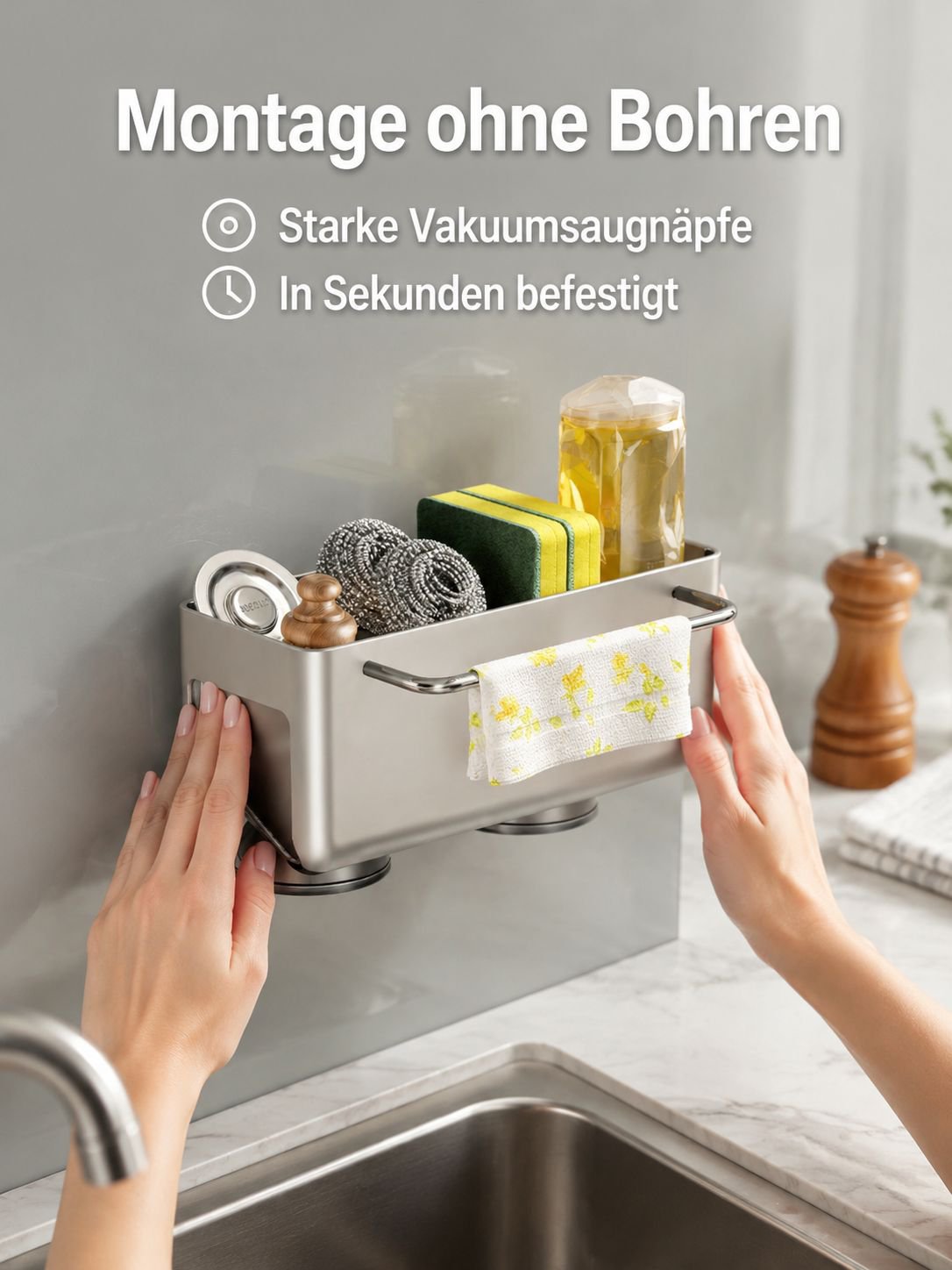 Spülbecken Zubehör mit Wasserablauf für schnelles Trocknen