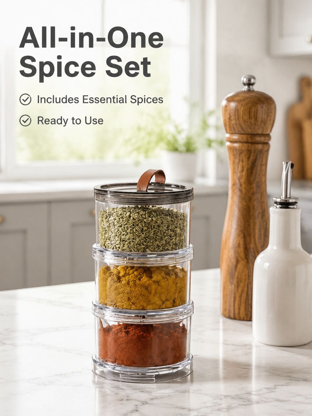 Multi-functional Kitchen Spice Box Set (Includes Various Spices)