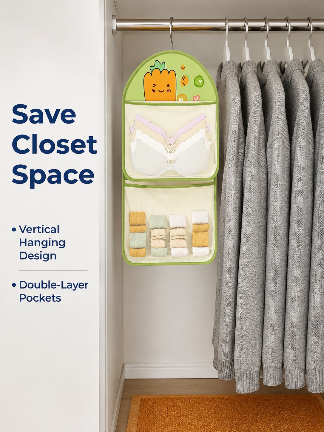 Hanging Organizer Bag for Underwear and Socks