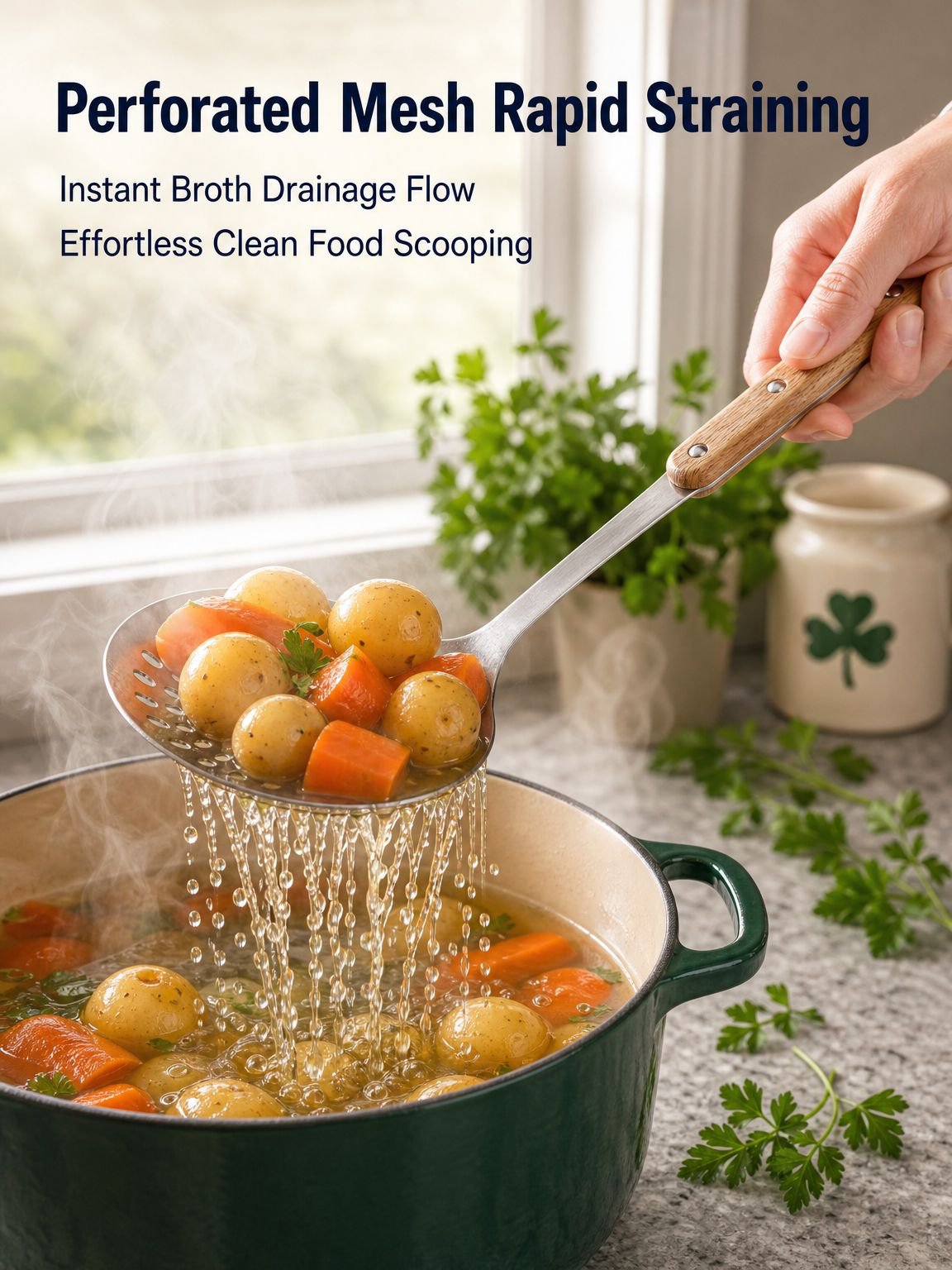 304 stainless steel ladle for serving soups and sauces