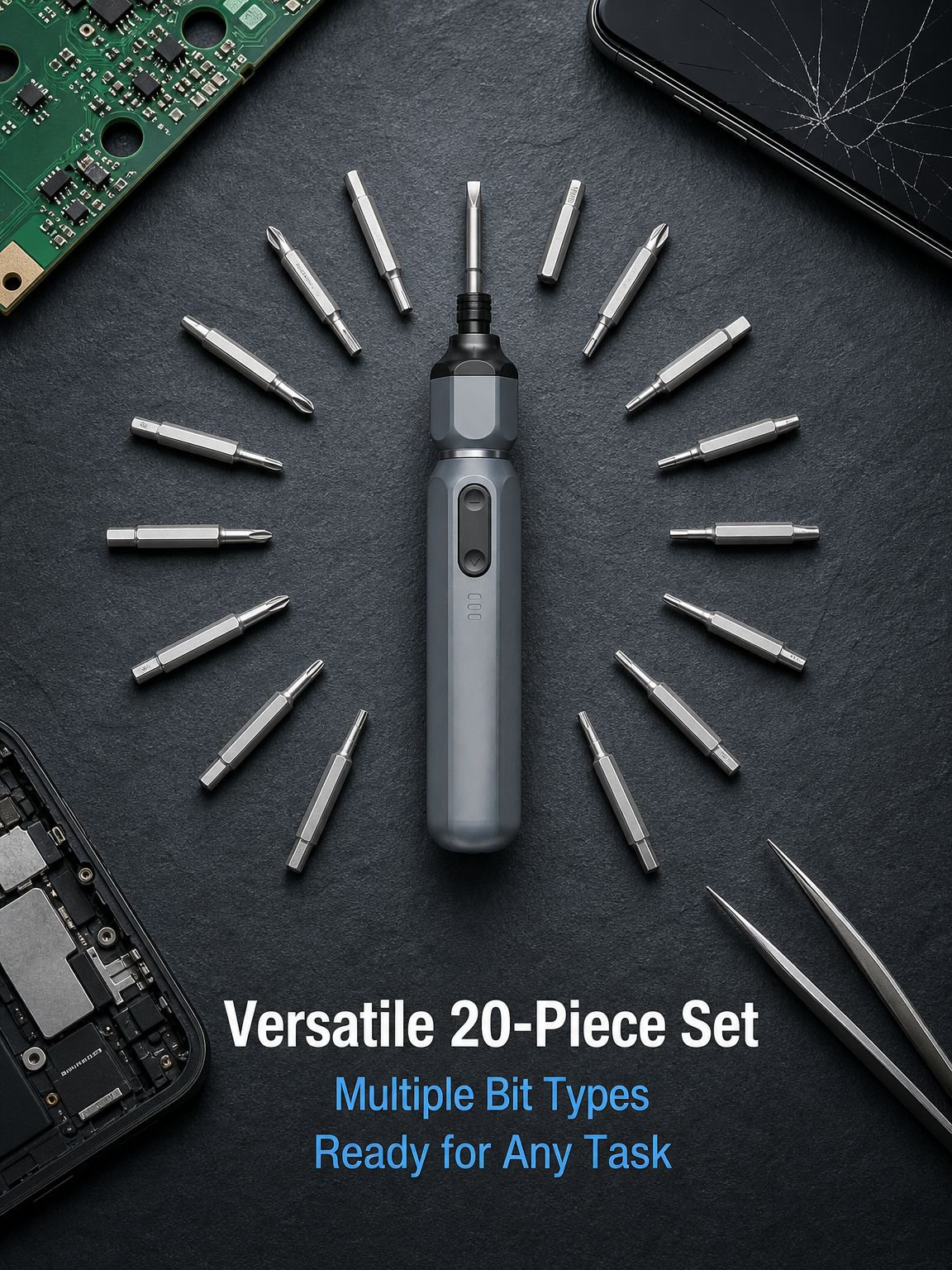 One-Piece High Torque Electric Screwdriver Set for Household Use