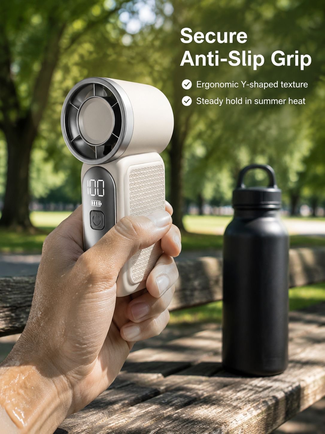Rechargeable personal fan for hot weather