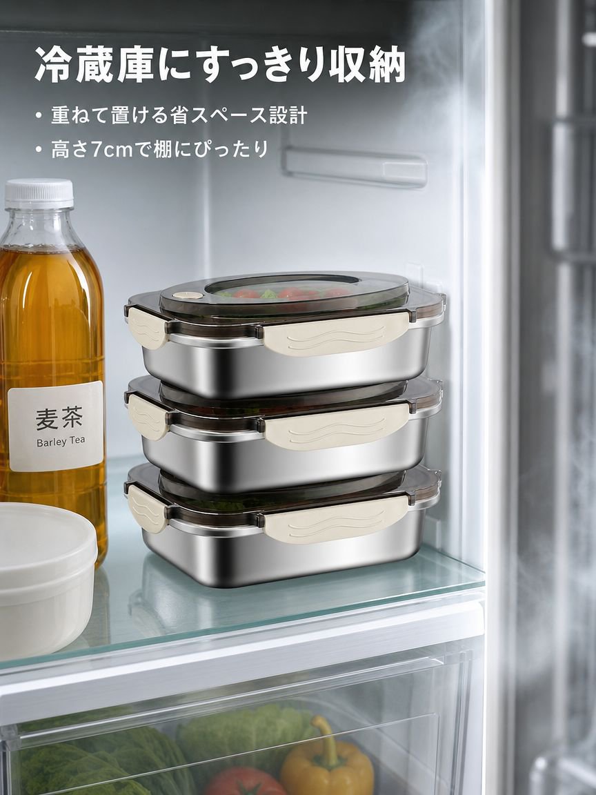 ステンレス製食品保存容器