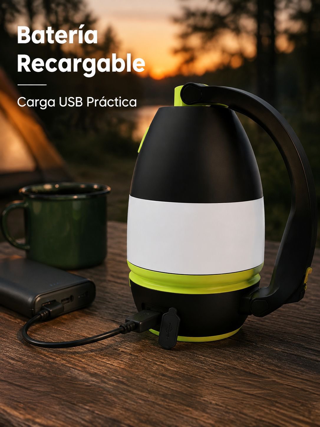 linterna de camping recargable