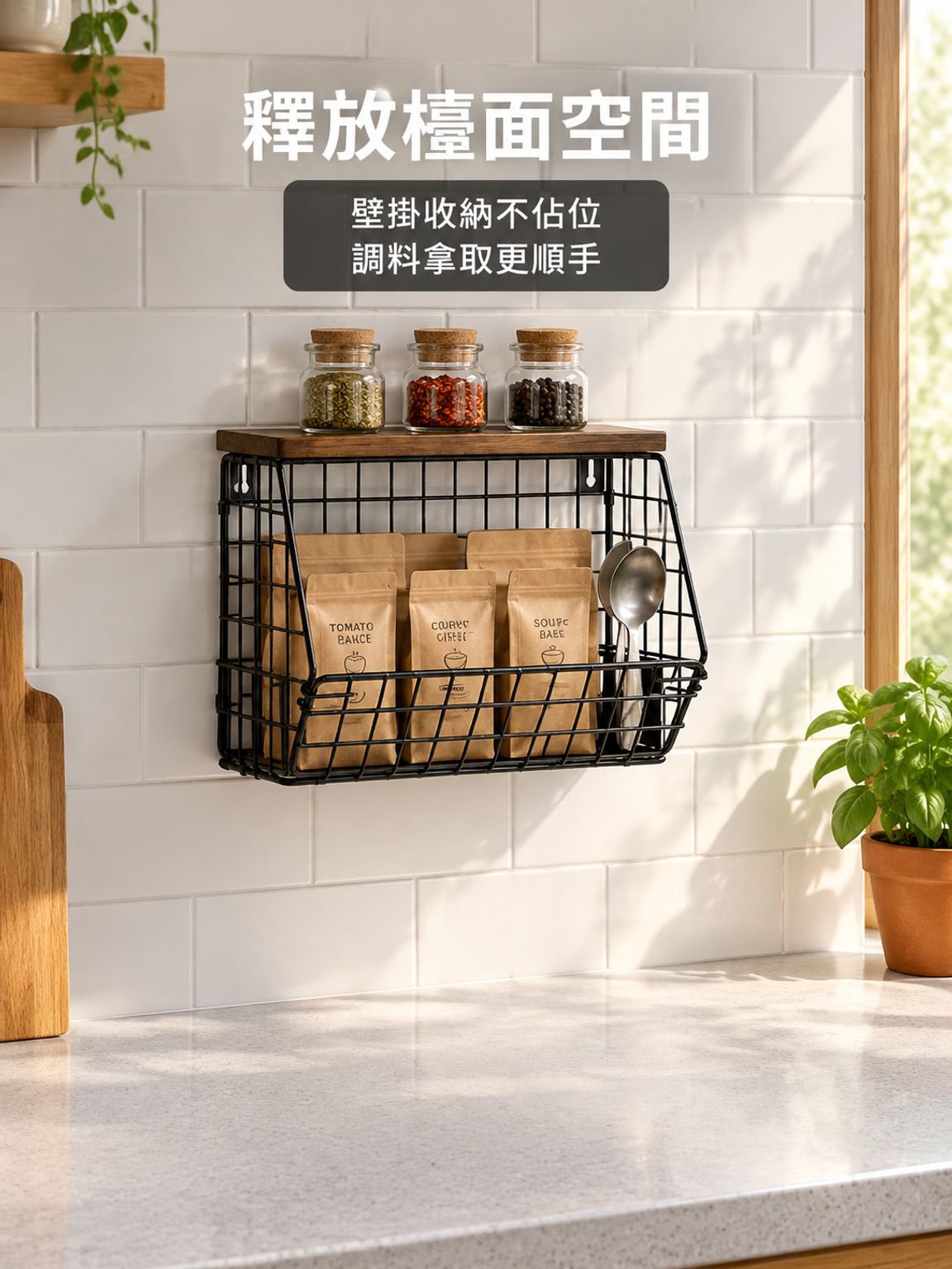 加厚鐵藝木質收納架