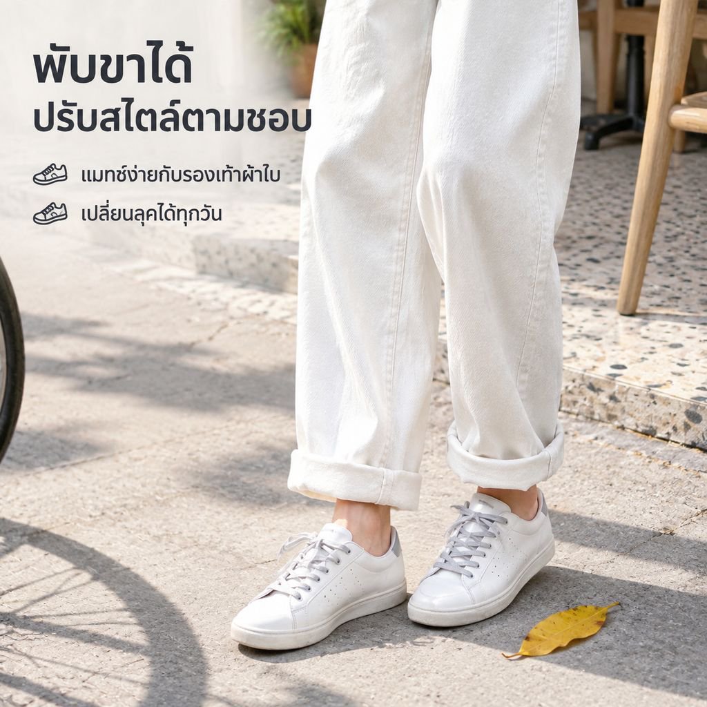กางเกงยีนส์ขากว้างเอวสูงสำหรับผู้หญิง ใส่ได้ทั้งฤดูใบไม้ผลิและฤดูใบไม้ร่วง