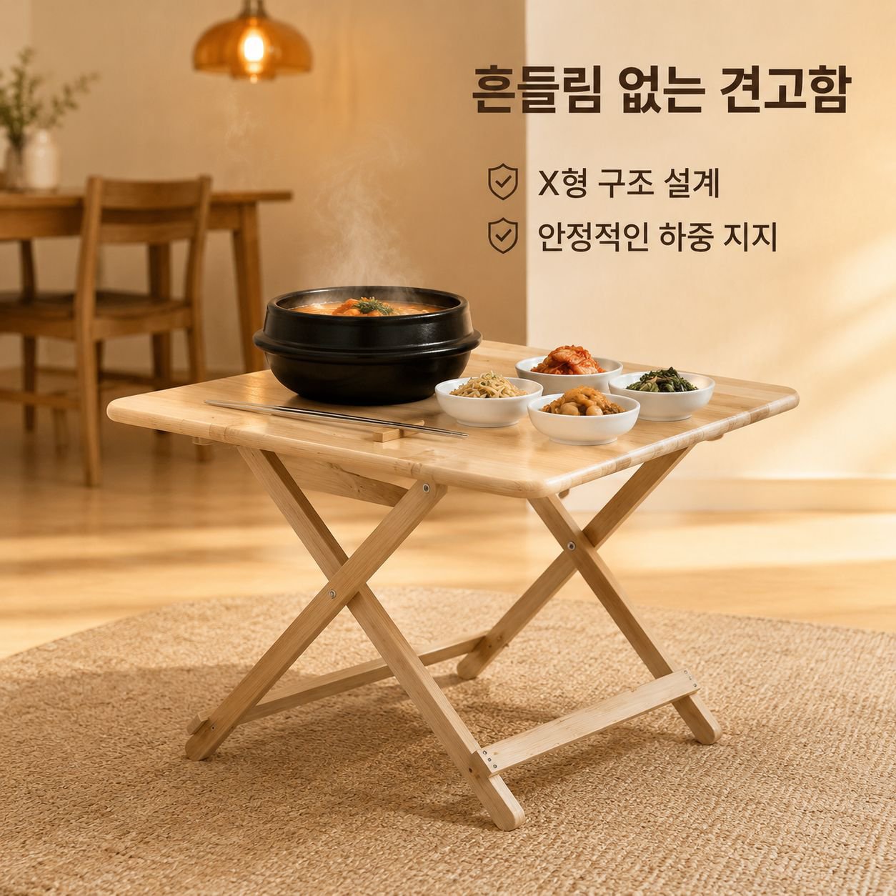 가정용 원목 접이식 테이블