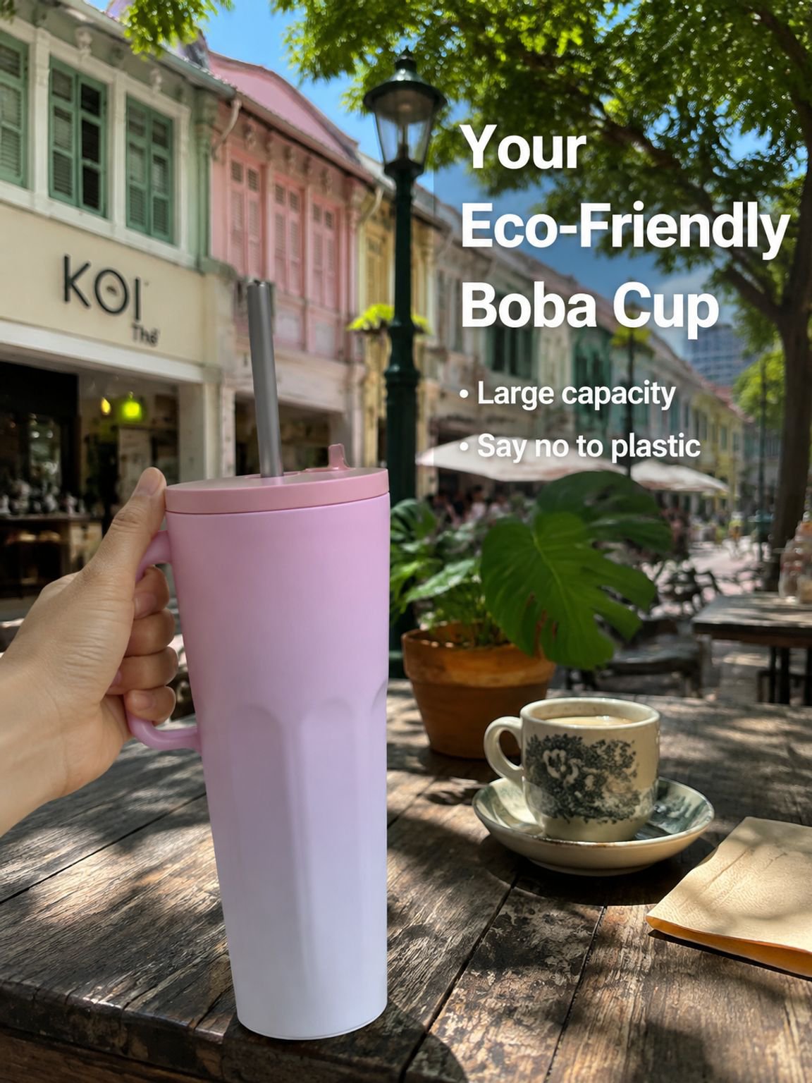Portable insulated straw cup