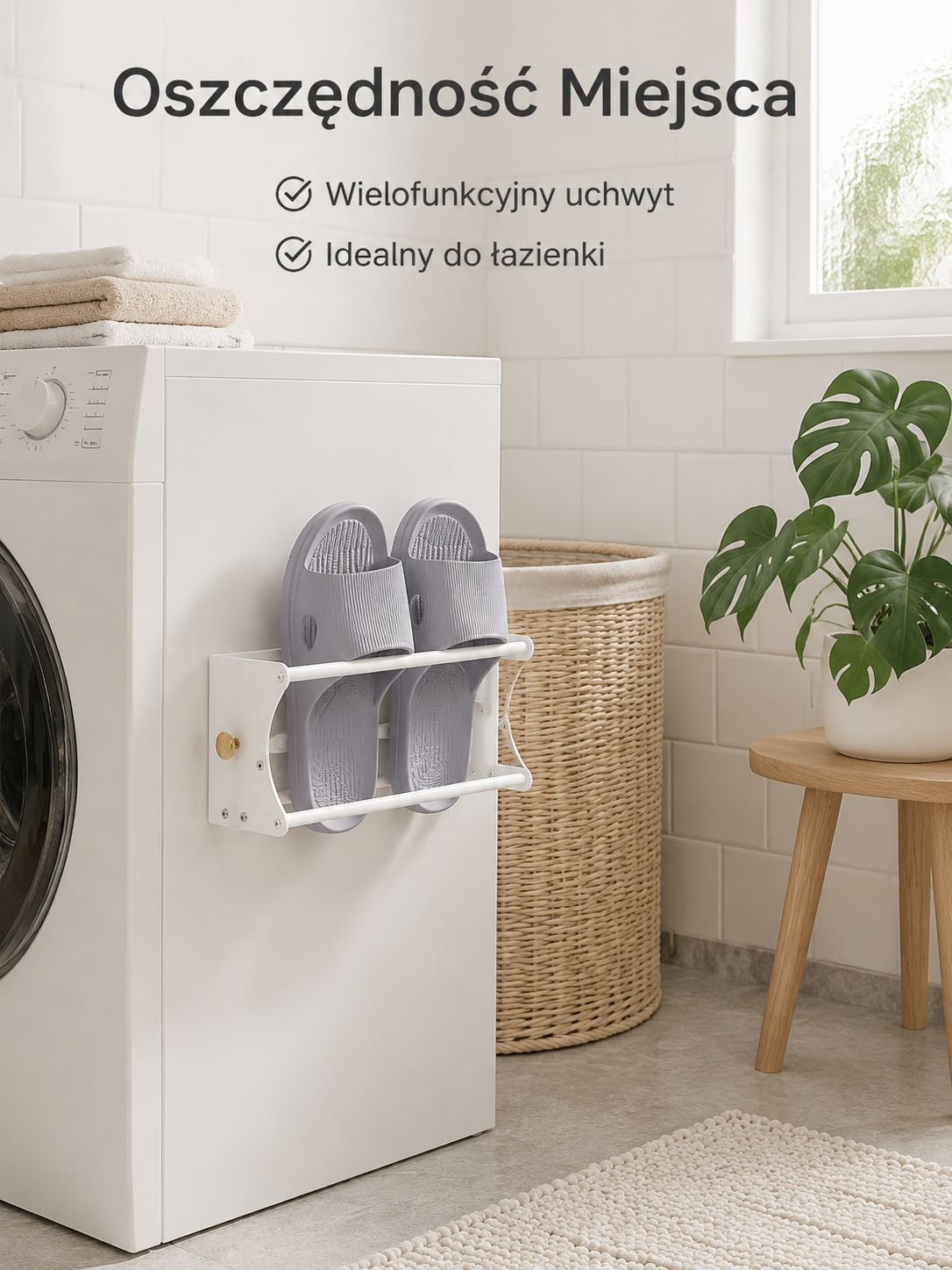 Bezinwazyjny magnetyczny stojak na kapcie, wielofunkcyjny uchwyt ścienny na buty za drzwiami