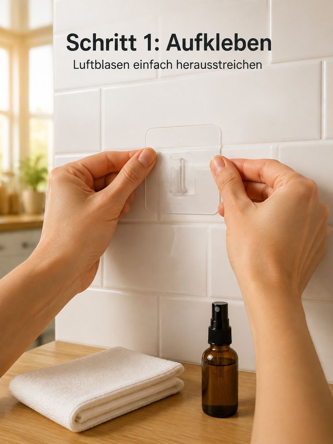 Gewürzregal ohne Bohren an Küchenwand montiert