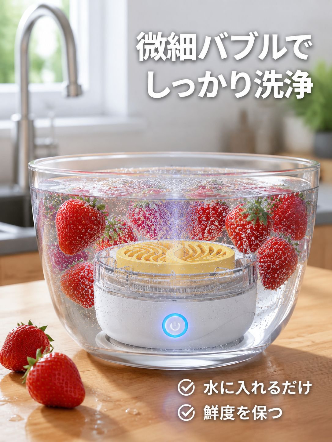 携帯型ワイヤレス果物・野菜クリーナー