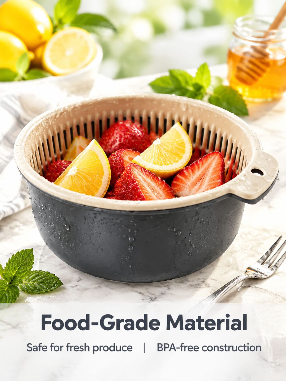 Fruit and vegetable washing basket for convenient food prep