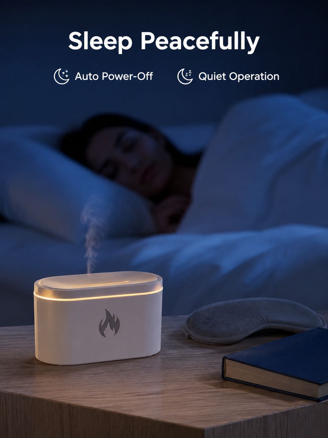 Colorful Flame Aroma Diffuser USB Desktop Ambient Night Light Humidifier