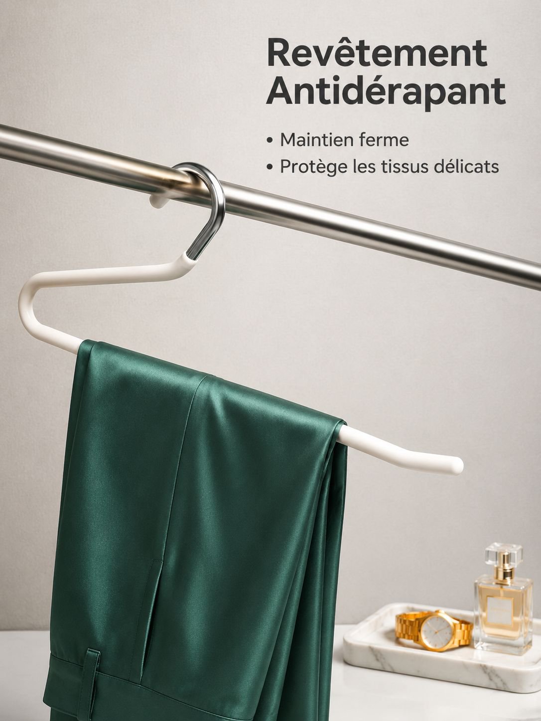 Cintre antidérapant épaissi en acier inoxydable pour usage domestique