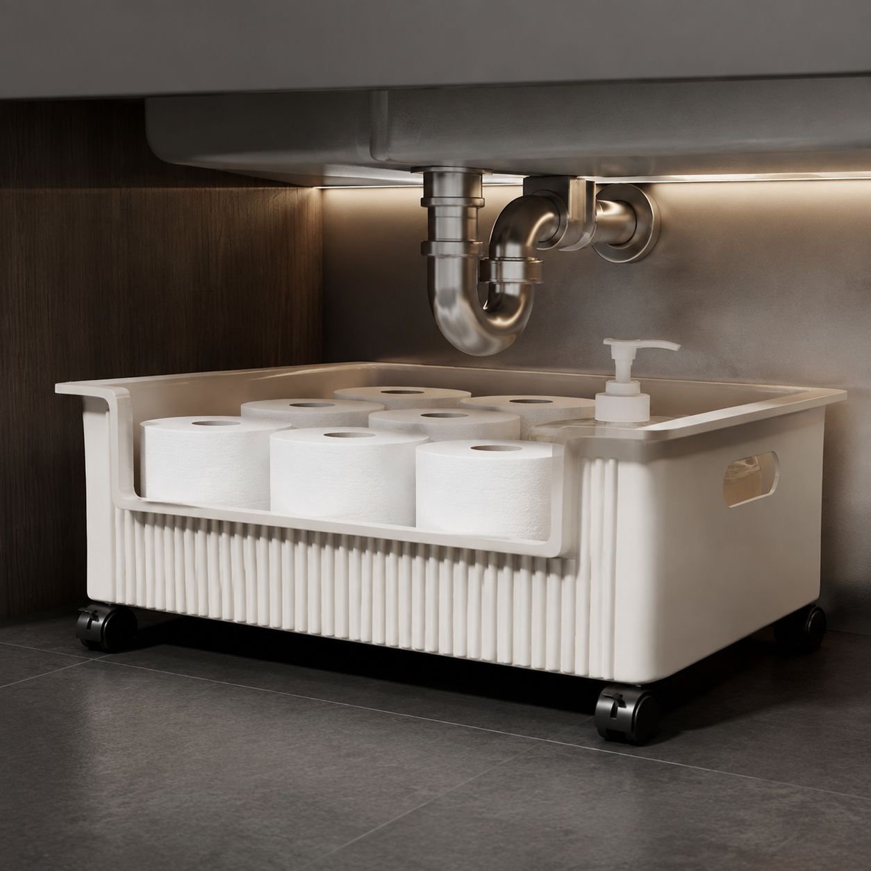 Space-saving over washing machine organizer shelf