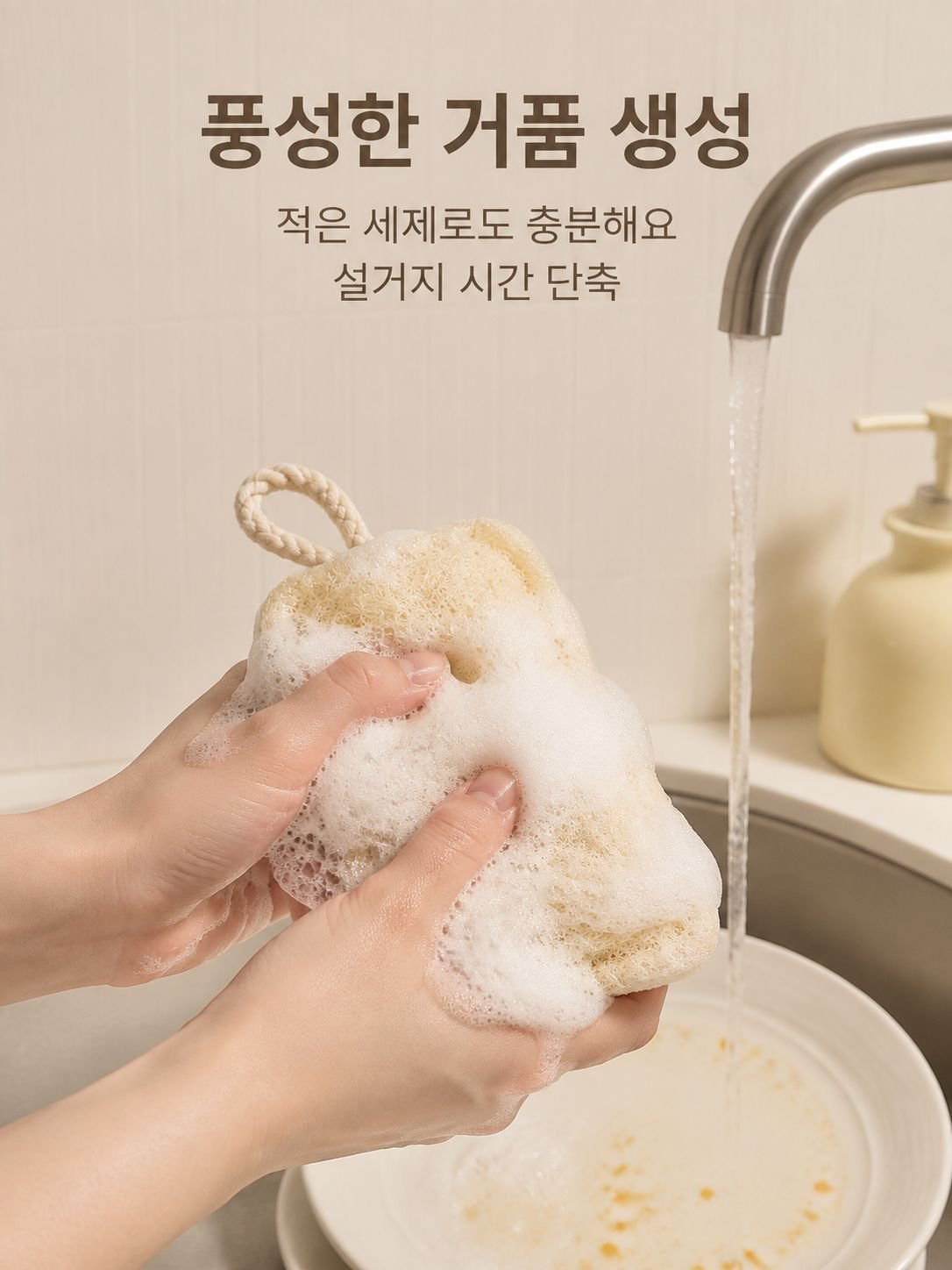 목장면 수세미 양면 스펀지
