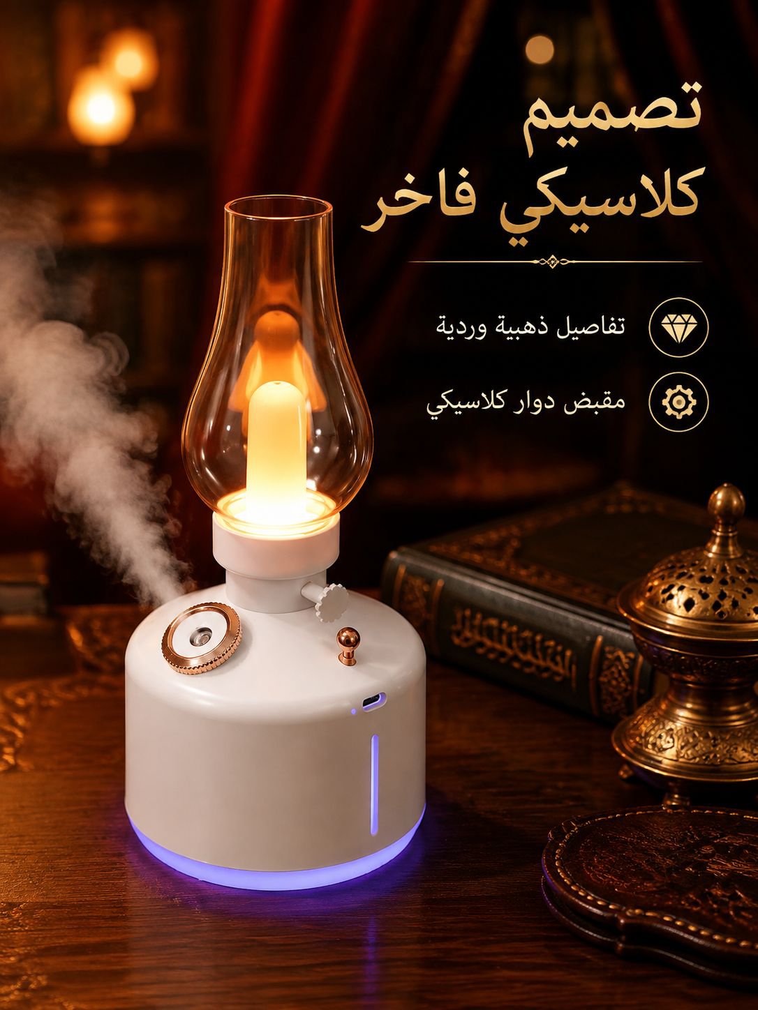 جهاز ترطيب الهواء مع ضوء LED ملون