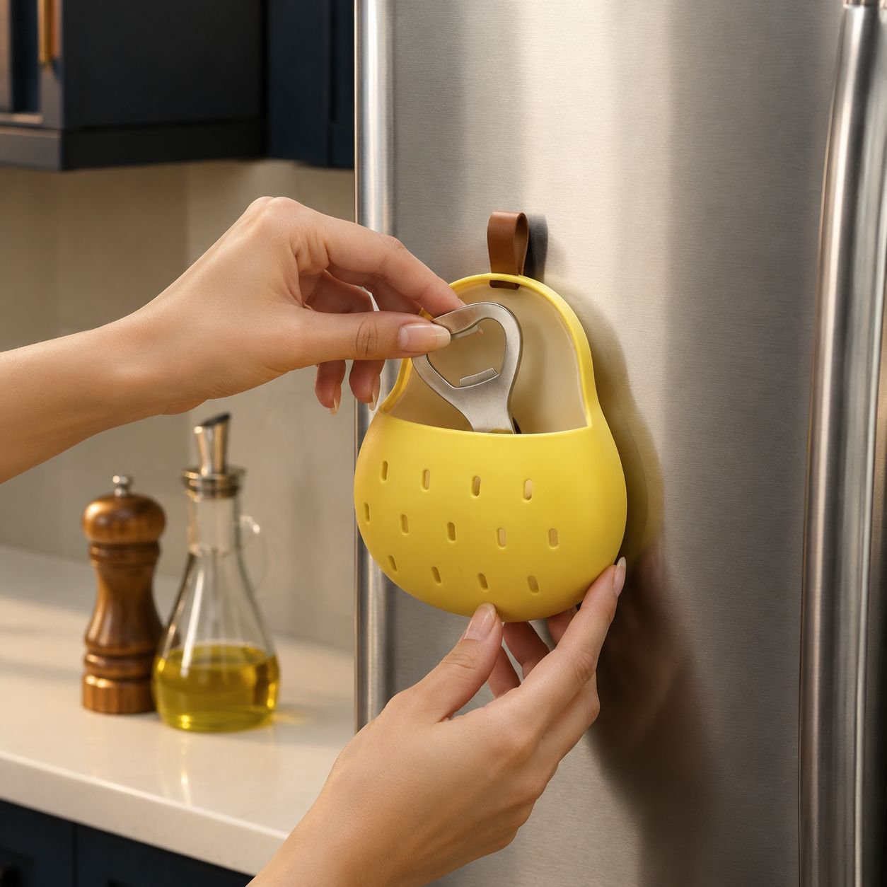Qiuyue Pear Multifunctional Kitchen Chopstick Storage Drain Basket Magnetic Box