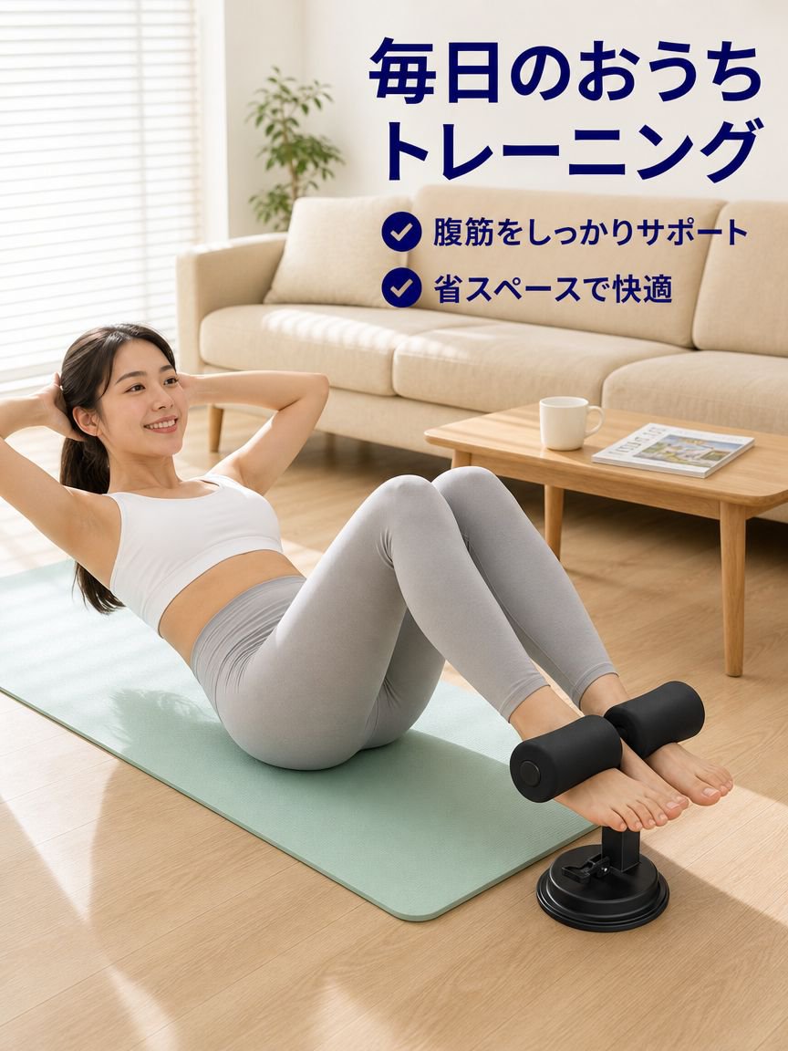 室内用スリム三重吸着シットアップバー