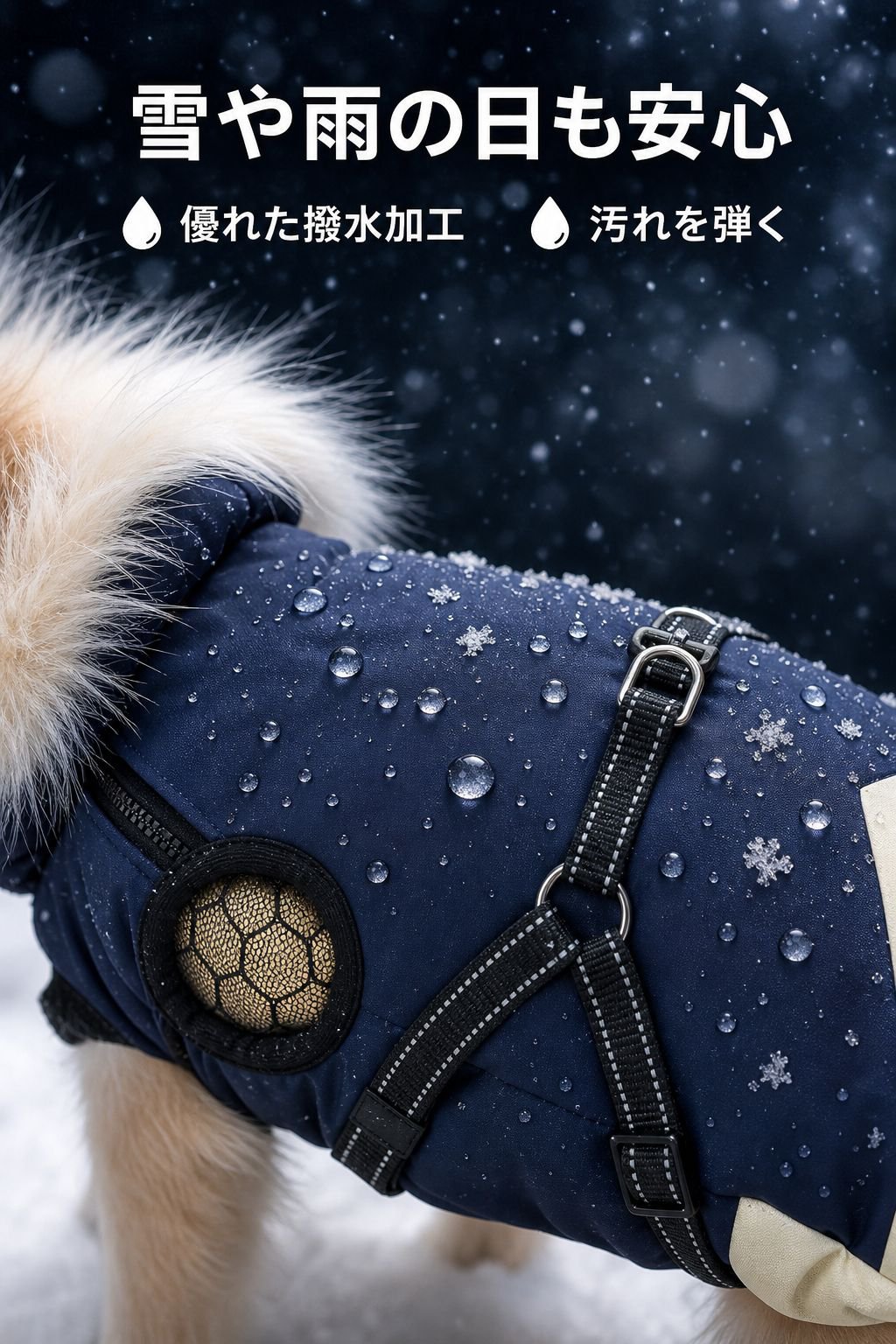 ペット用 冬用フリース中小型犬パディング防風ジャケット（フード付き）