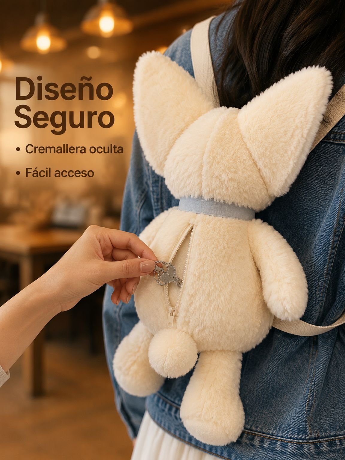 Mochila de peluche de gato adorable para niñas, especial para otoño e invierno
