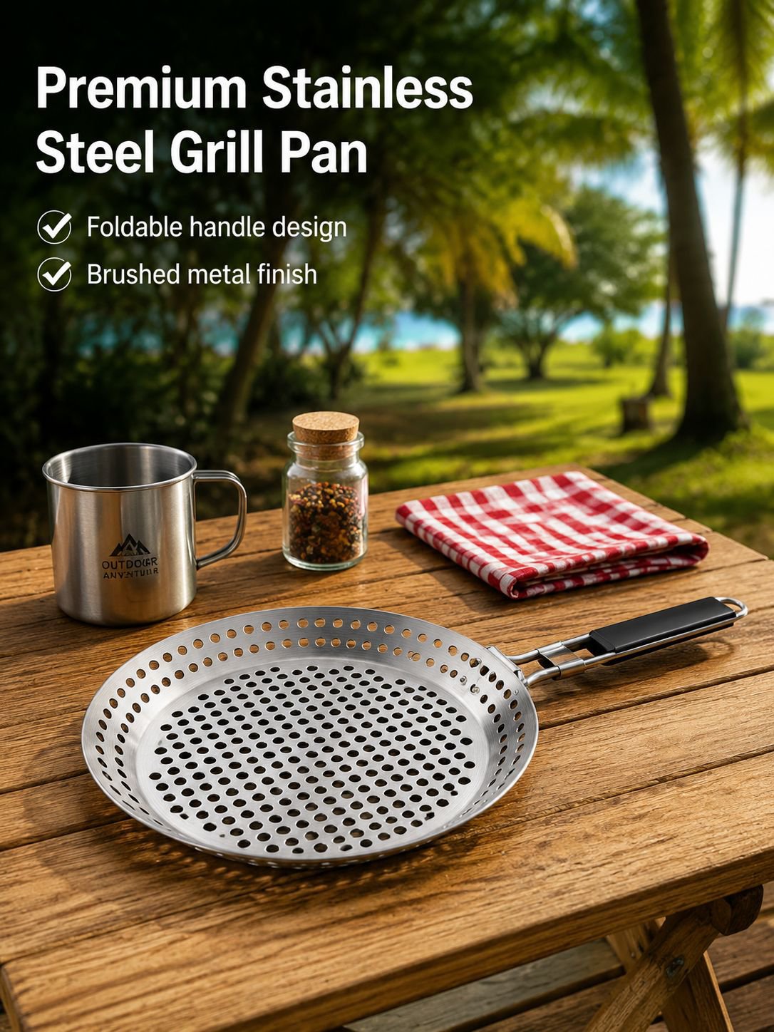 Foldable Handle Grill Pan