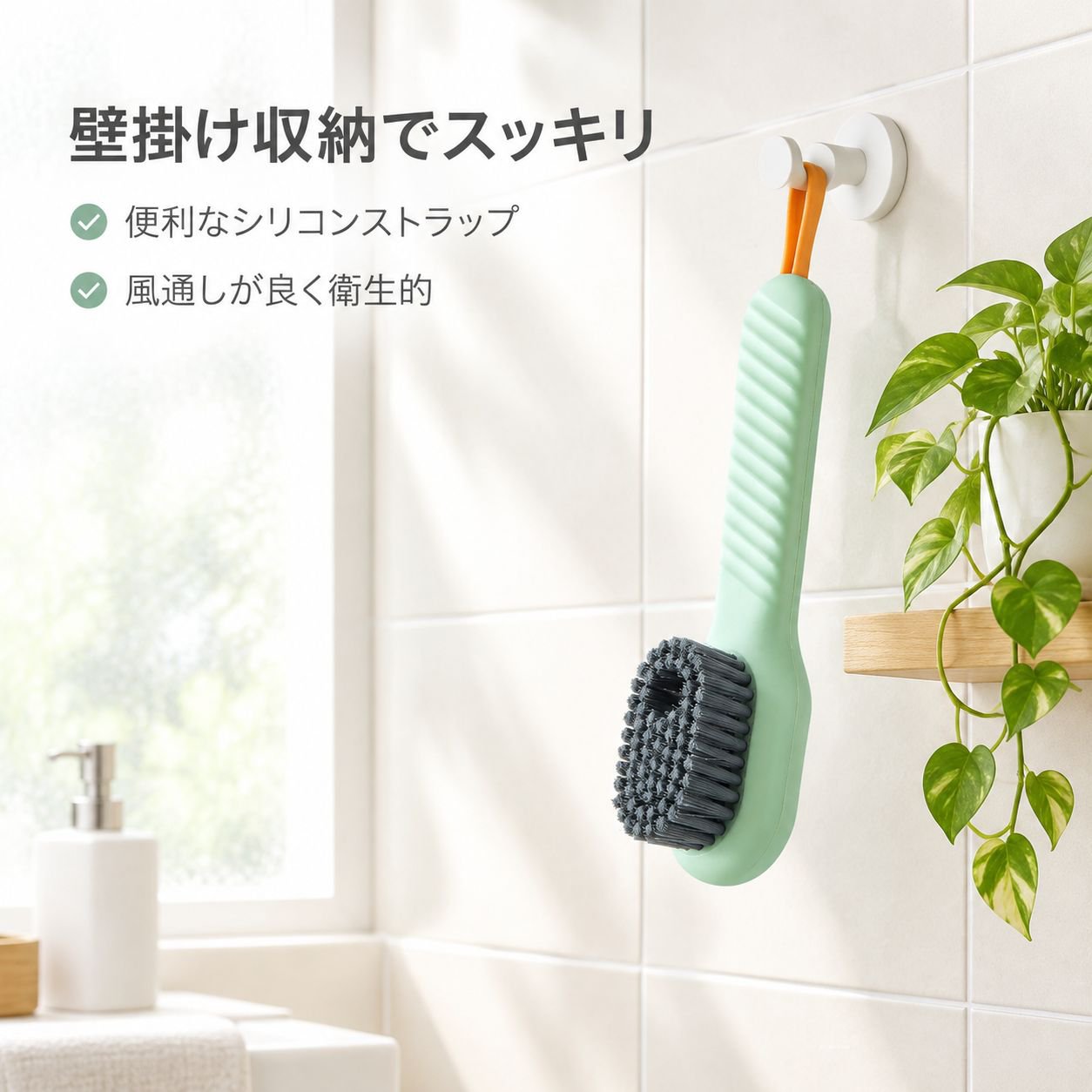 手動プッシュ式シューズクリーニングブラシ
