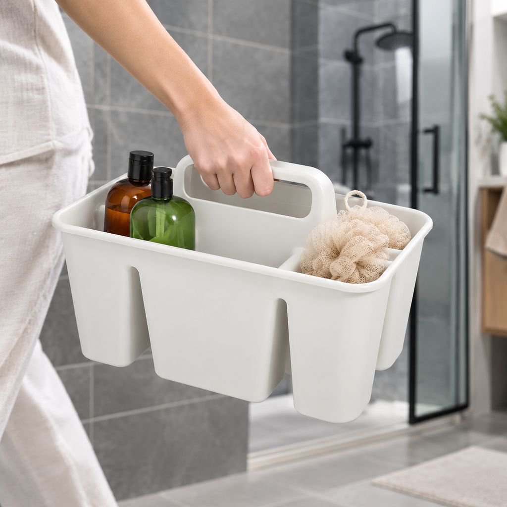 Durable household storage basket with handles