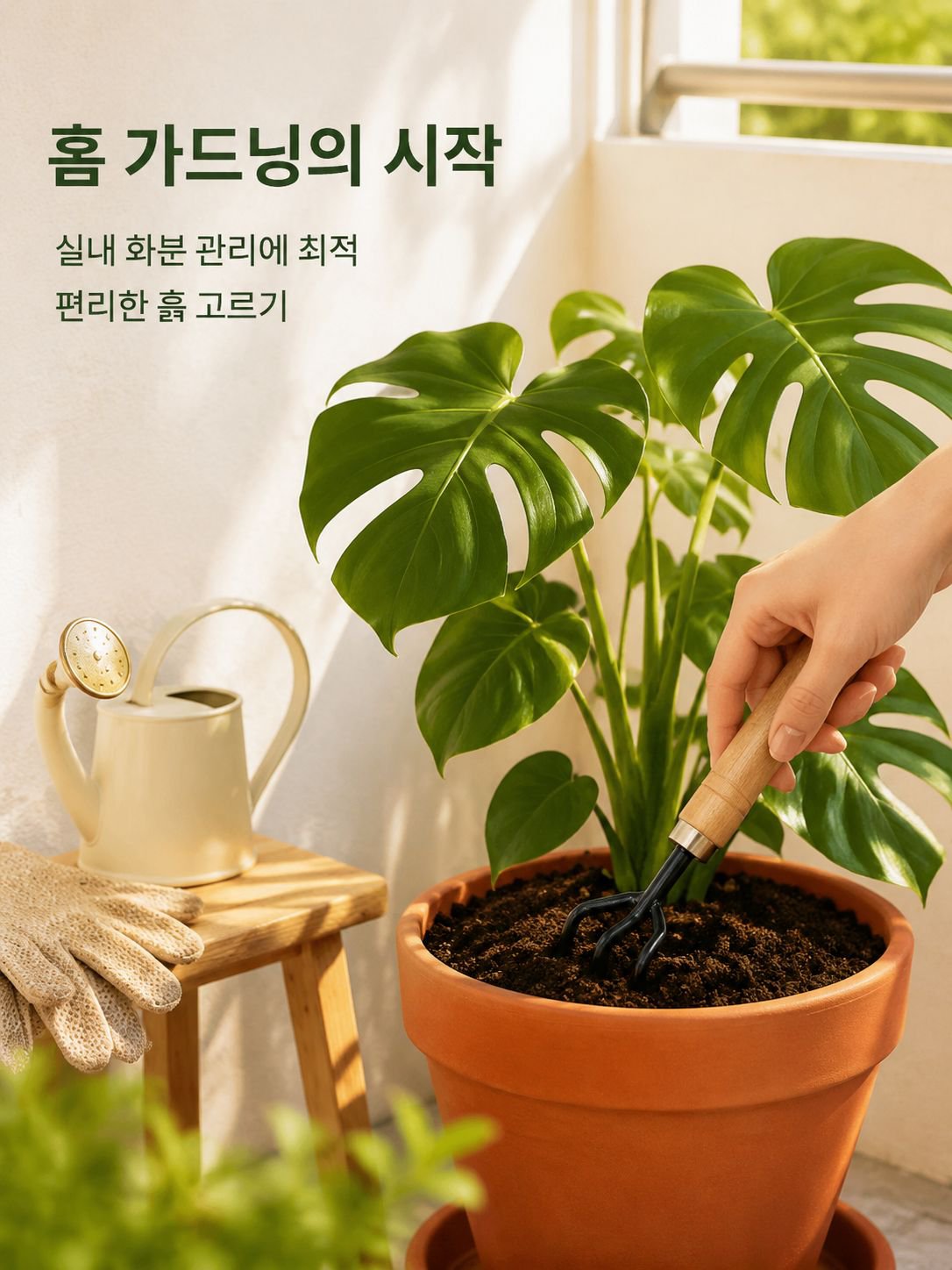 원예 3종 세트 화분삽 정원 미니삽 실내 화초 분재 흙고르기 원예도구
