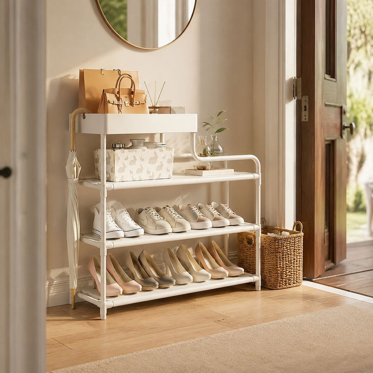 Space-Saving Dormitory Multi-Tier Shoe Rack