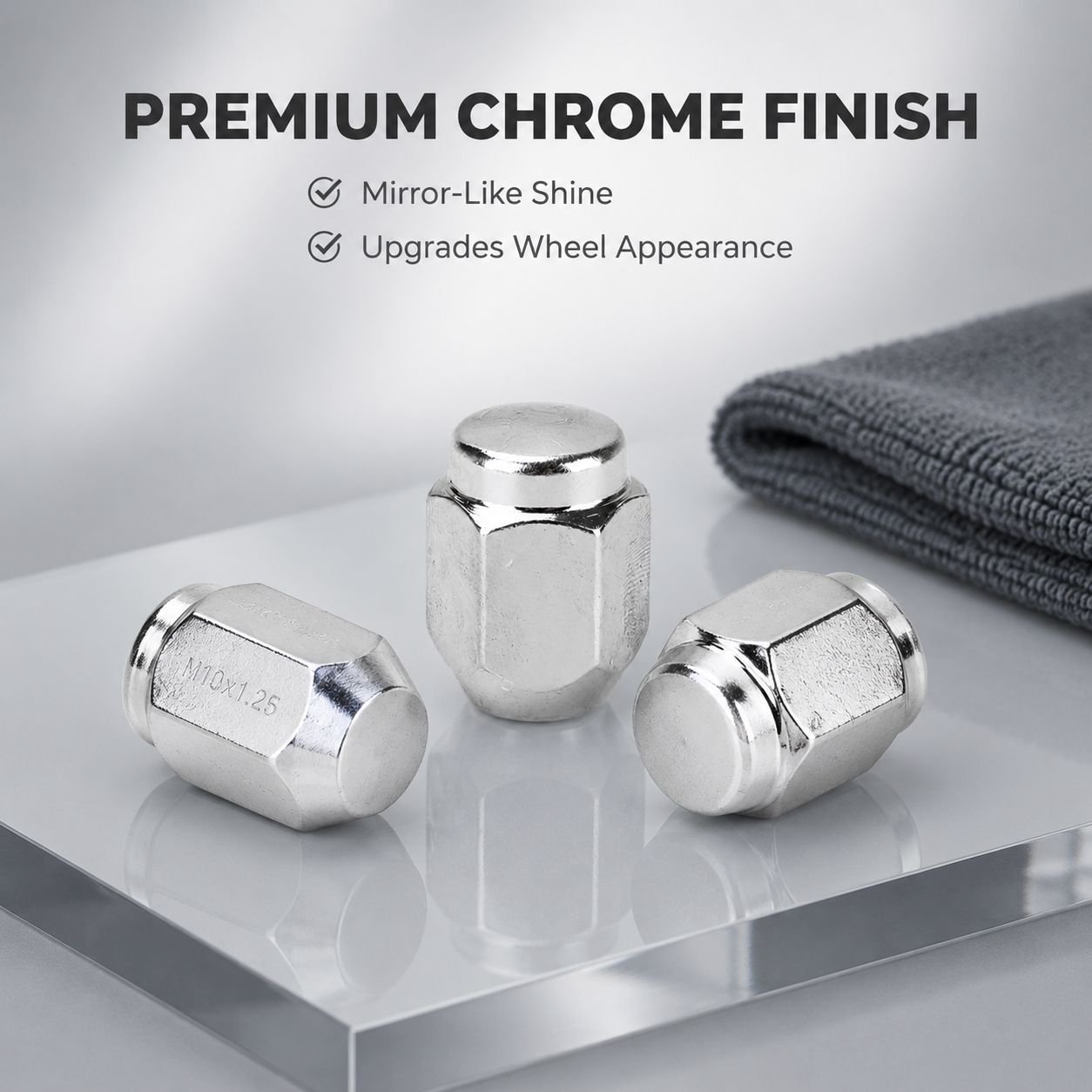 35mm M12 x P1.5 Taper Wheel Nut Fit for Nissan/Subaru/Suzuki Silver Steel