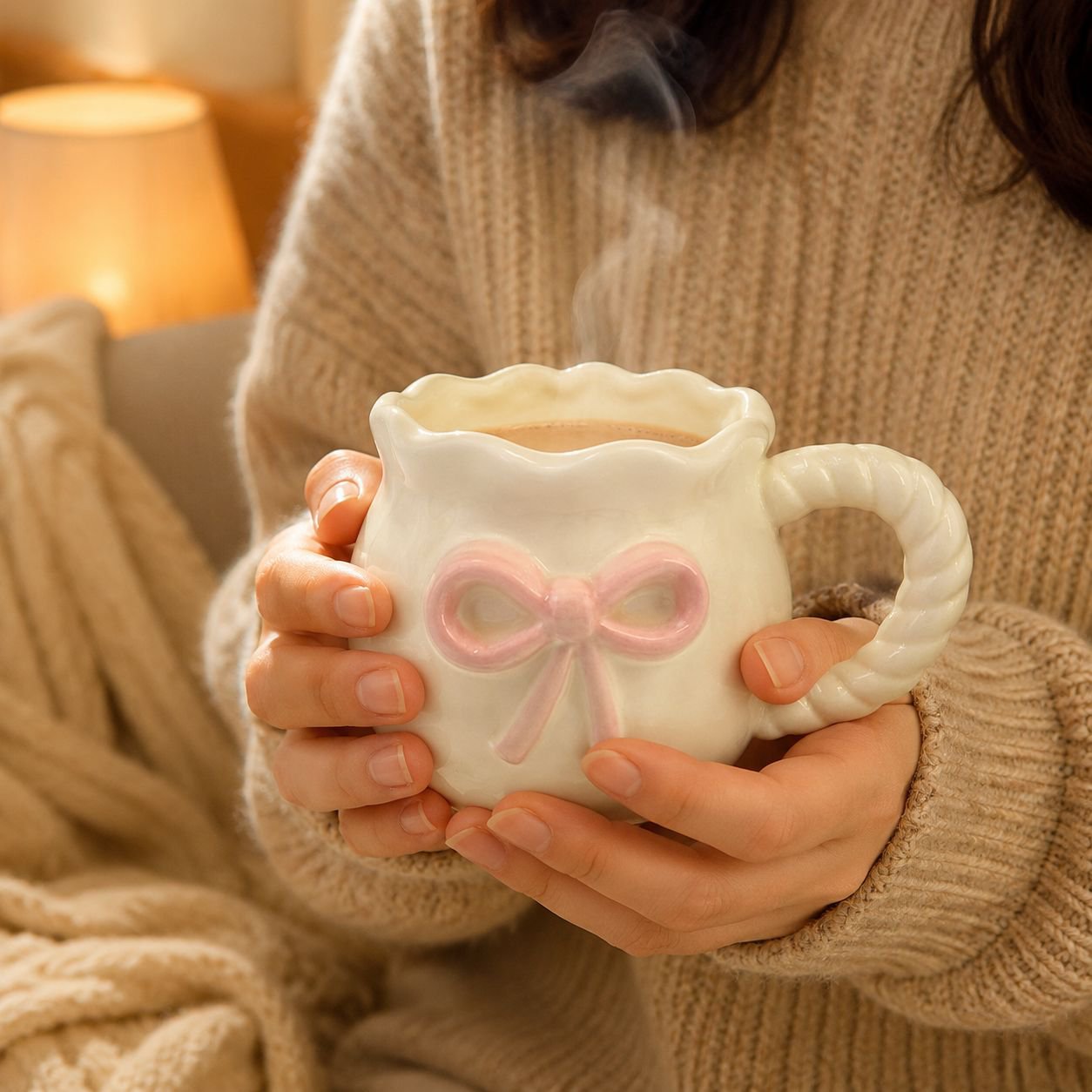 Handmade Irregular Cute Bow Mug