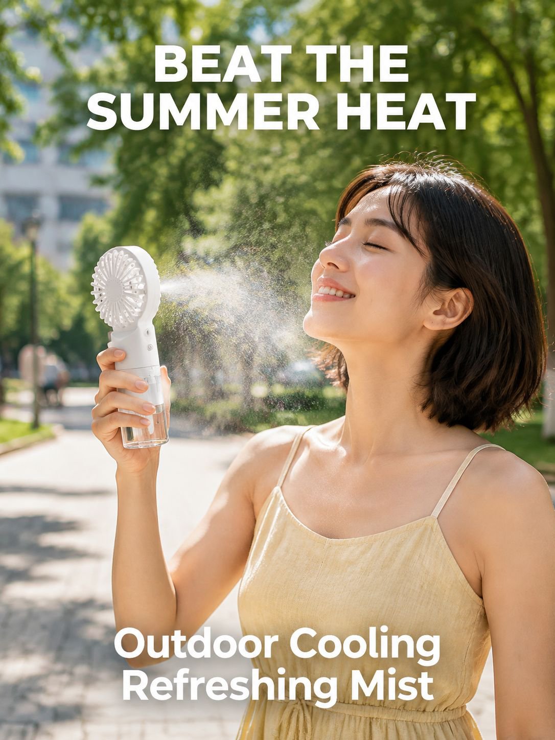 Portable Mist Humidifying Handheld Mini Rechargeable Small Air Conditioner Fan